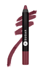 Sugar Cosmetics Matte as Hell Crayon Lipstick with Free Sharpener, Long-Wear Matte Lip Pencil - 25 Lily Aldrin (Mauve Pink)