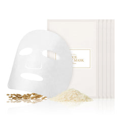 I'm from Rice Sheet Mask Pack of 5, 60% Korean Rice Face Mask, Creamy Hydration for Dry, Combination Skin, Moist, Milky Essence, Biodegradable, Vegan, Hypoallergenic, 20ml