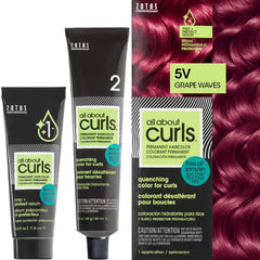 ALL ABOUT CURLS Permanent Hair Color Dye For Curly Hair | 100% Gray Coverage | Nourished & Radiant Curls | Vibrant Shine & Color