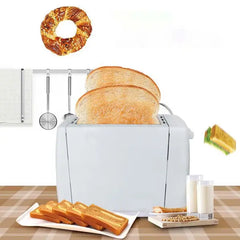 Retro Toaster 2,Kitchen gadgets for women With,Kitchen Supplies 6 Functions Stainless Steel Features,Home and kitchen products Removable,Kitchen product Crumb Tray Under Base Cord Storage White