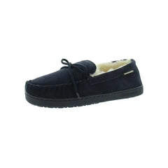 THE MENS STORE Mens Black Venetian Round Toe Slip On Leather Moccasins Shoes 7 M