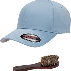 Flexfit Wooly Combed Men's Athletic Stretch Fitted Baseball Cap Bundle with THP Hat & Clothing Brush