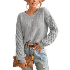 CUPSHE Women's Sweater Cable Knit Crew Neck Long Sleeves Fashion Casual Pullover Sweater Tops