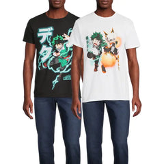 My Hero Academia Men's and Big Men's Graphic Tee Shirts, 2-Pack