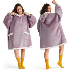 Bedsure Blanket Hoodie, Wearable Blanket for Adults & Kids as Gifts for Women Men, Mothers Day Hoodie Gifts for Mom Birthday, Ultra Violet, Standard