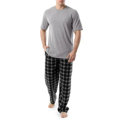 Fruit of The Loom Men's Short Sleeve T-Shirt and Fleece Pajama Pant Set