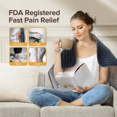 Sable Electric Heating Pad XL with Auto-Off, 6 Heat Settings & Machine Washable Design