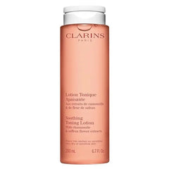 Clarins Soothing Toning Lotion Soft, Soothed and Comforted Skin After 14 Days Cleanses, Tones, Hydrates, Soothes and Balances Skin's Microbiota Alcohol Free Camomile Extract