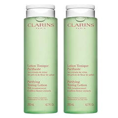 Clarins Purifying Toning Lotion Less Oily Skin After 14 Days of Use Cleanses, Hydrates, Purifies, Mattifies and Balances Skin's Microbiota Contains Witch Hazel Combination To Oily Skin Types