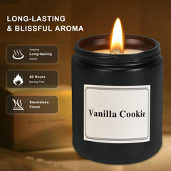 FRAGSCEN Vanilla Cookie Scented Candles, Vanilla Candle for Home, Candles Gifts for Women, Candles for Home Scented,Natural Soy Wax Candle, Candles for Bedroom, Bathroom & Kitchen 7oz 40 Hours