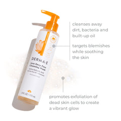 Derma E Acne Deep Pore Cleansing Wash β Blemish Control Facial Cleanser with Salicylic Acid - Gentle Oil Control Face Wash Soothes and Balances Skin, 6 fl oz