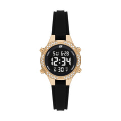 Skechers Women's Brinkley Digital Chronograph Watch, Color: Black, Gold (Model: SR6281), Black