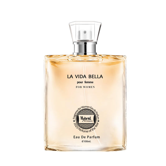 Hybrid & Company La Vida Bella Fragrance for Women Eau De Parfum Natural Spray Elegant Scent, 3.4 Fl Oz