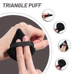 Kali Joy Triangle Makeup Puff Soft Sponge Puff for Face Exquisite Makeup Eyes Contouring, for Loose Mineral Body Powder Cosmetic Foundation Makeup Tool (7pcs Black)