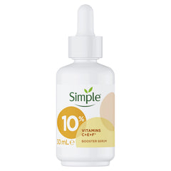 Simple 10% Vitamin C + E + F* Booster Serum Serum Skin Care Product Suitable for all Skin Types for Youthful, Glowing Skin - 30 ml