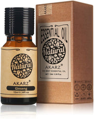 AKARZ Ginseng Essential Oil Natural Organic Ginseng Oil for Skin Body Hair Care,Diffuser, Candle,Soap,Making, DIY,Massage Aroma 10ml