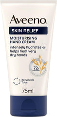Aveeno Skin Relief Moisturising Hand Cream, With Soothing Triple Oat Complex & Shea Butter, Suitable For Sensitive Skin, Intense Hydration, Helps Relieve Dry and Tight Skin, Unscented, 75ml