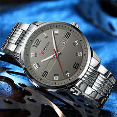 CURREN Fashion Design Stainless Steel Quartz Watches Casual Simple Wrist Watch Men Luminous Wrist Watch 8411- SILVER GRAY