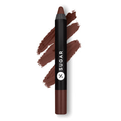 SUGAR Cosmetics Matte As Hell Crayon Lipstick26 Vianne Rocher (Deep Chocolate Brown) with SharpenerHighly pigmented, Creamy Texture, Long lasting Matte Finish