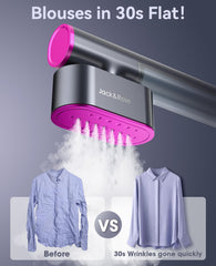 Jack & Rose & Dual Voltage Travel Steamer for Clothes,100-220V Portable Steamer,15s Heat Up,Steamer & Iron 2 In 1, Travel Size Garment Steamer,Large Ceramic Heat Panel,for Global & Europe Traveling
