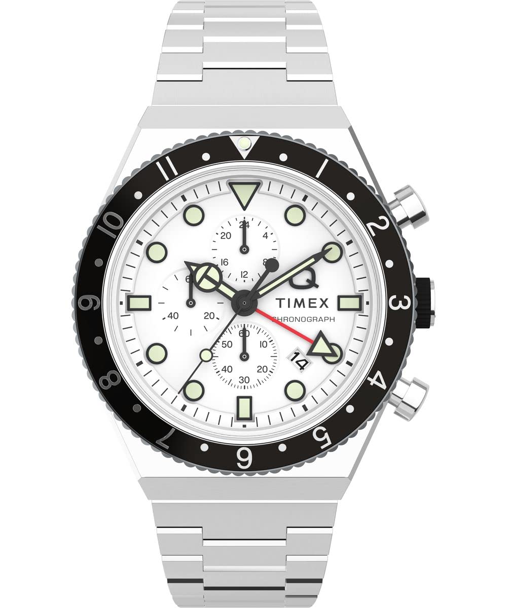 Timex Men's Q Chronograph 40mm Watch Stainless Steel