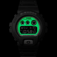 G-Shock Casio DW6900HD-8DR 6900 Series Luminescent Hidden Glow Digital Resin Strap Men's Watch, Grey/White