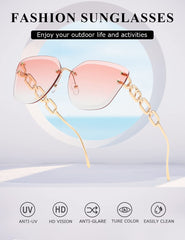 AEVOGUE Sunglasses For Women Oversized Rimless Diamond Cutting Lens Sun Glasses AE0534
