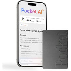 Pocket AI Personal Assistant (PKT01) β AI Voice Recorder with Auto Transcription β Space Gray
