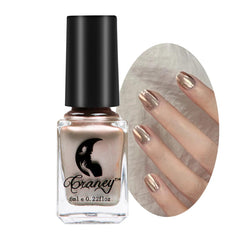 Metal Nail Polish Mirror Nail Varnish,Quick Drying Metallic Effect Nail Art Polish, Silver Plating Metallic Nail Polish No UV Needed, Magic Mirror Gel Nail Polish For Chrome Nail (12-Champagne Gold)