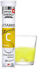 Swiss Energy, Vitamin C 1000 mg, lemon flavor, strong immune defense, 20 effervescent tablets