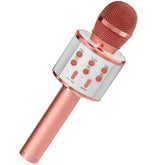 Kids Microphone for Singing, Wireless Bluetooth Karaoke Microphone for Adults, Portable Handheld Karaoke Machine, Toys for Boys and Girls Gift for Birthday Party (Rose Gold)