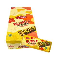 Jakis Bubble Pistachio Kunafa Chocolate β Premium Middle Eastern Gourmet Chocolate with Crunchy Kunafa & Pistachio, Unique Arabic Dessert Flavor - 23gm (Pack of 24)