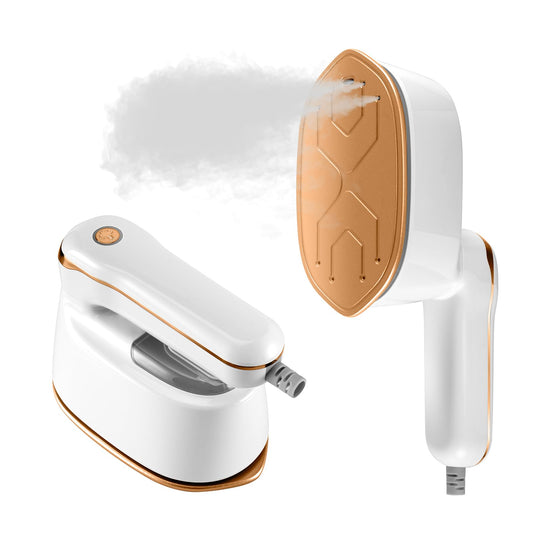 Steamer, 2-IN-1 Iron Steamer for Clothes, Powerful Travel Steamer Iron for Travel, 1100W, 15S Fast Heat-up, 3 Steam Levels Output, Portable Steamer Clothes for Travel Home & Office (220-240V) - White