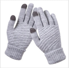 SANKRO Winter Gloves for Men and Women, Thermal Gloves, Touch Screen, Elastic Knitted Gloves with Warm Lining, Thermal Winter Gloves - for Running, Cycling, Driving - Gray
