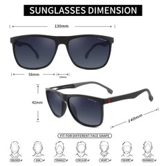 PUKCLAR Sunglasses for Men Polarized Lightweight TR90 Frame UV400 Spring Hinges Sunglasses