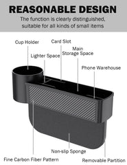 SYDA Car Seat Gap Filler, Car Seat Organizer with Cup Holder, Practical Car Organizer for Car Accessories Interior,Holding Phone, Wallet, Cup(Black)
