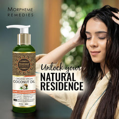 Morpheme Pure Organic Virgin Coconut Oil (ColdPressed) For Hair, Body, Skin Care, Massage 200ml