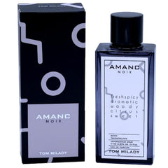 Amanc Noir by TOM MILADY EDP perfume for Men sea grapefruit and guaiac wood Fragrance, 100ml