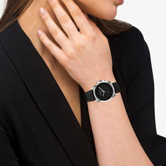 COACH WOMEN'S BLACK DIAL BLACK CALFSKIN WATCH - 14504142
