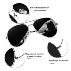 KANASTAL Polarized Sunglasses for Women and Men, Metal Frame Sun Glasses Retro Shades for Mens Driving Outdoor Military Style 100% UV400 Protection