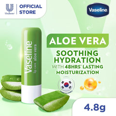 Vaseline Lip Therapy Aloe Vera Lip Balm With Pure Jelly & Rich Aloe Extracts For Shiny & Healthy Lips| Nourishes & Protects Lips| Non-greasy Lip Moisturizer for Naturally Tinted Lips| 4.8 gm
