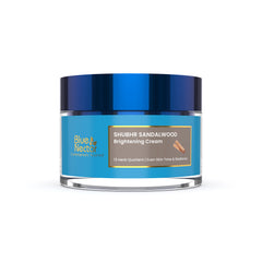Blue Nectar Ayurvedic Sandalwood Radiance and Skin Brightening Cream | Moisturizing Day Cream for Women for Daily Use | Face Cream for Women with Sun Protection (13 Herbs 50 g)