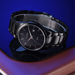 CURREN Mens Watches, Fashion Simple Waterproof Quartz Analog Watch Business Classic Dress Wrist Watch Black, BLACK, Analog Watch,Quartz Movement