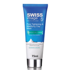 Swiss Image Essential Care Pore Tightening & Mattifying Clay Mask 75ml | Cleanses, Firms & Mattifies | Gently Exfoliates and Tightens Pores | Daily Scrub Combination to Oily Skin