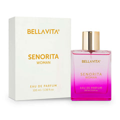 BellaVita SENORITA Woman EDP – Long-Lasting Floral & Fruity Women's Premium Perfume, Ideal for Indian Weather | Yuzu, Lotus, Magnolia, Musk | Perfect for Day Events, 100ML