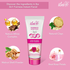Iba Fairness Instant Facial, 100g (Pack of 2) l Removes Tan l Brightens Skin l Gives Instant Glow
