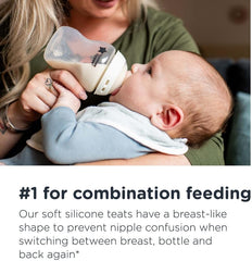 Tommee Tippee Closer to Nature Baby Bottle Teats, Breast-Like, Anti-Colic Valve, Soft Silicone, Fast Flow, 6m+, Pack of 2