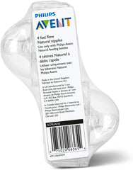 Philips Avent Natural Baby Bottle Fast Flow, 6M+, Flow 4, SCF654/43, (Pack of 4)