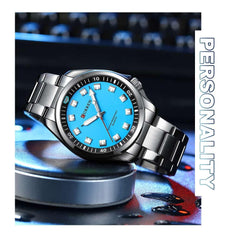 CURREN New Model CURREN-men's analog quartz wristwatches, stainless steel bracelet, luminous hand watch, simple, business, fashion brand, 8451 - SILVER SKY