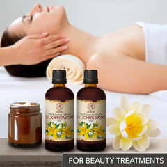 St Johns Wort Oil 6.8 oz (2 * 100ml) - Hypericum Perforatum - Carrier Oil for Essential Oils - Oil for Skin - Hair Oil - Body Oil - Face Oil - Bath Oil